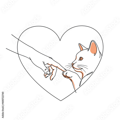 Gentle touch and tender connection between human hand and cat petting animal love