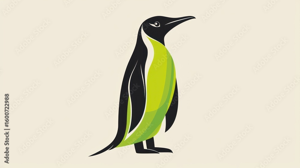 Fototapeta premium Abstract Penguin, Eco-Friendly Design, Visual Art