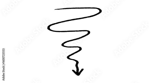 Wriggling Grunge Arrow PNG Squiggle Arrow on Transparent Background