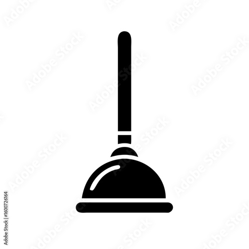Pictogram Toilet Plunger Icon for Plumbing, Cleaning, and Maintenance

