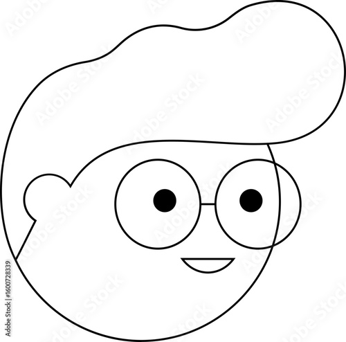 Boy with glasses linear icon