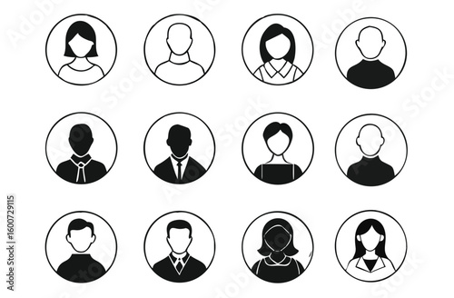 User or Avatar Icon Set Vector Design,User Profile Icon Set Vector Design on White Background.