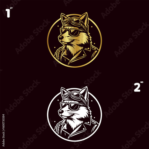 Stylish fox wearing sunglasses and leather jacket emblematic of coolness and urban fashion