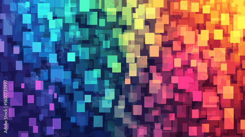 Colorful glitch vector background with pixelated abstract design  