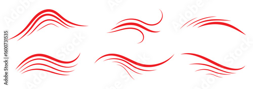 Doodle wind line sketch set. Hand drawn doodle wind motion, air blow, swirl elements. Sketch drawn air blow motion, smoke flow art, abstract line. Isolated on Dark background . vector illustration.