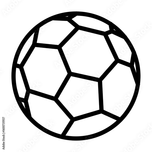 Soccer Ball Vector Line Icon Design