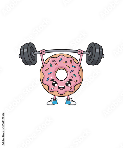funny cartoon man lifting weights