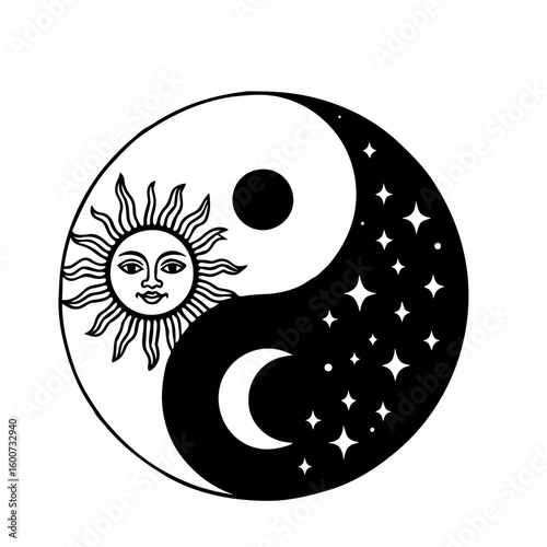yin yang symbol on white background