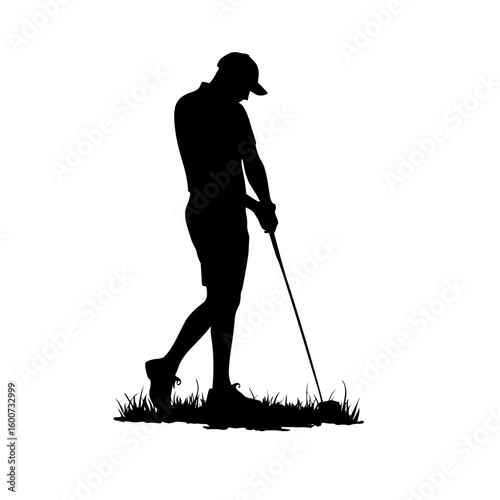 golf player silhouette vector