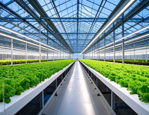 Modern hydroponic lettuce farm