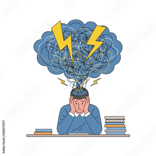 Mental strain and stress impacting a person's ability to focus and learn effectively
