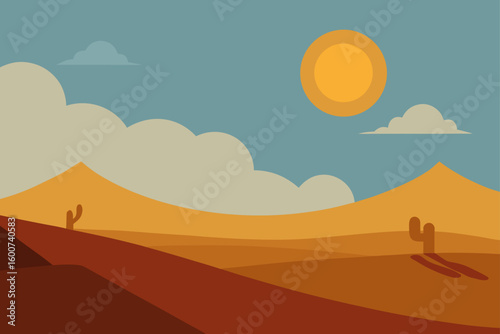bright horizon over flat dry desert surface