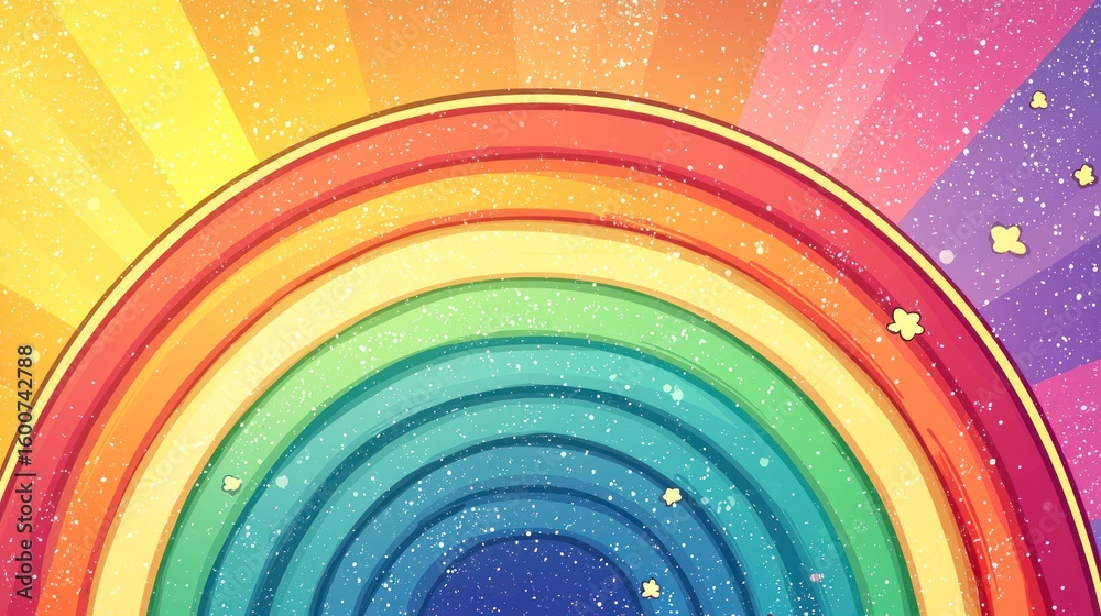 Obraz premium Colorful rainbow graphic background with glitter