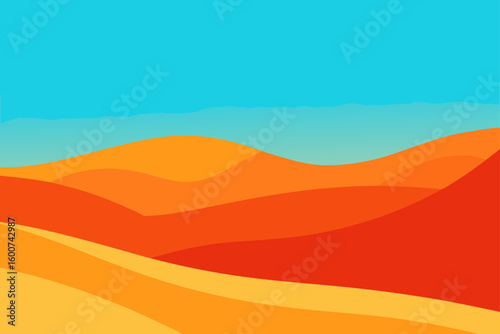 Heatwaves Distorting Horizon Empty Desert