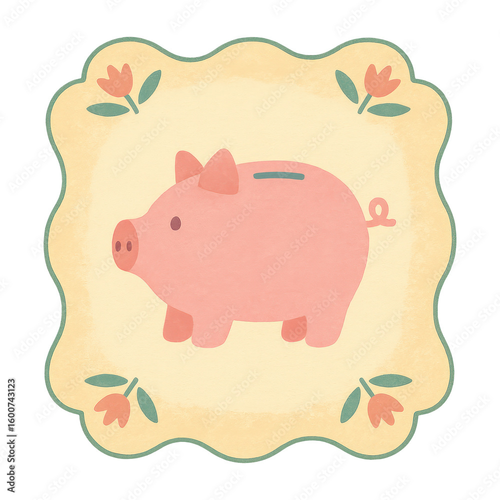 Fototapeta premium PNG Cute piggy bank illustration