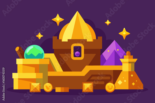 Magical Hoard of Gold and Enchanted Relics