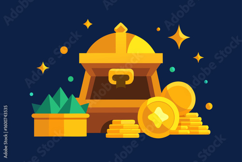 Magical Hoard of Gold and Enchanted Relics