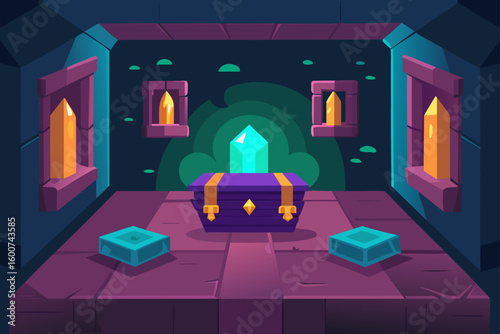 Magical Loot Room With Glowing Floors