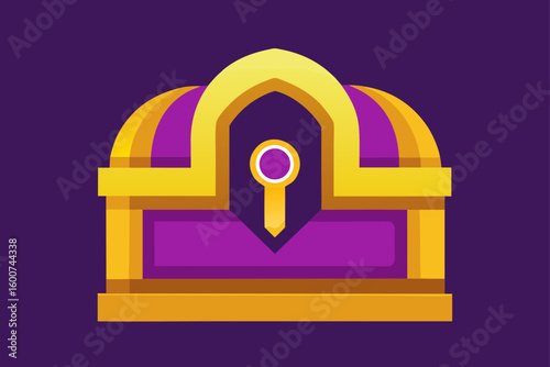 royal gold vault with purple glow