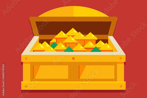 Treasure vault with colorful gold piles