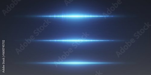 Sparkling horizontal neon line effect.