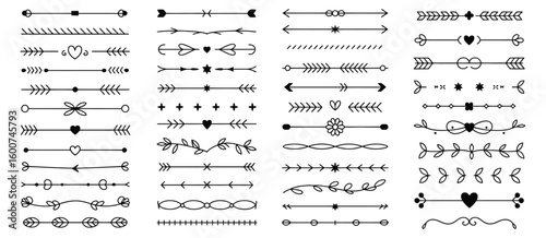 decorative line art dividers, vintage borders, and whimsical flourishes with black vector accents perfect for invitations, branding, design projects, and layout enhancements