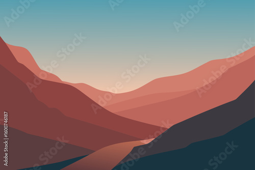 wide view of desolate valley with subtle gradient