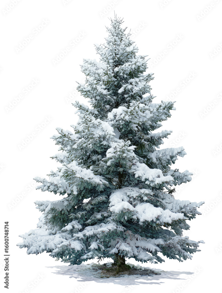 Fototapeta premium Snow-covered evergreen tree