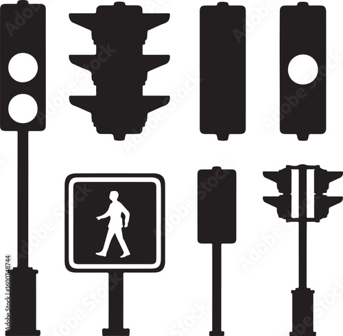 Traffic signals and pedestrian crossing sign traffic light