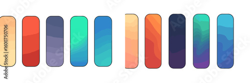 Vibrant color palette featuring a range of gradients suitable for design projects and digital art