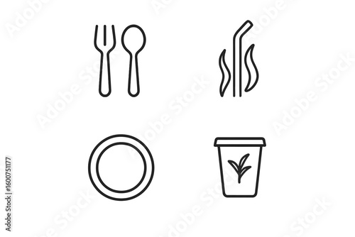 Dining utensils, steaming food, empty plate, and takeaway container convey a delightful meal experience at a restaurant