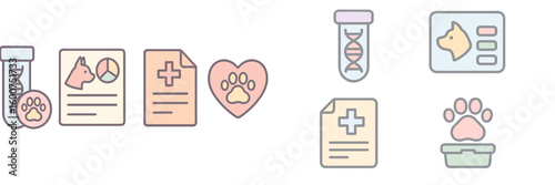 Veterinary health and wellness resources for dogs and pets displayed in a colorful graphic format