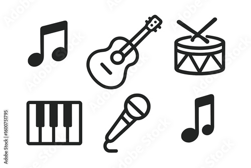 Musical instruments create vibrant sounds during an outdoor festival in summer