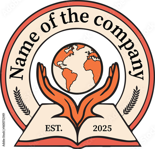 Education logo design, Emblem-type logo.
