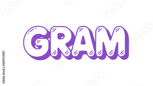 Purple Gram Word Art.