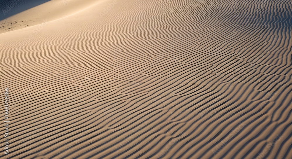 Obraz premium Sand texture with soft wind patterns and sunlight highlights