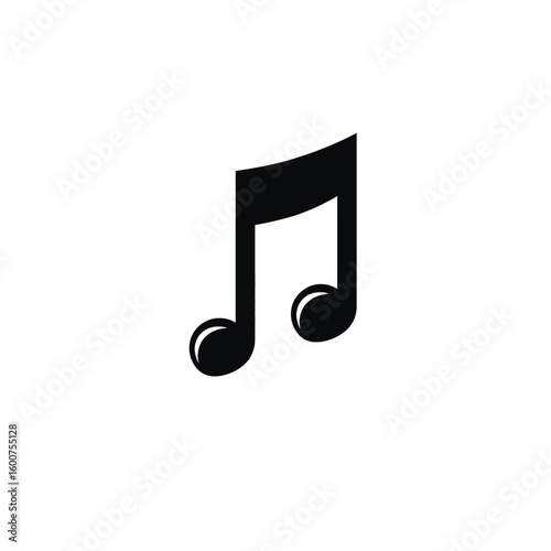 Musical Note in Silhouette: A classic eighth note symbol, elegantly rendered in a simple, monochromatic design that speaks to the heart of musical expression.