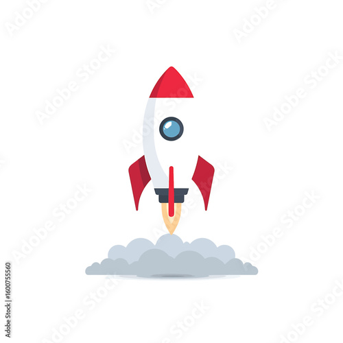 Rocket Launch: A vibrant rocket launches, leaving behind a trail of smoke, symbolizing innovation, progress, and the limitless possibilities of space exploration.