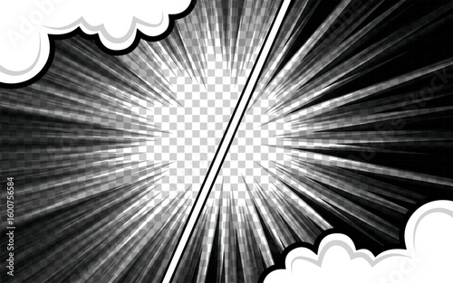 Manga comic versus pop art fight background. vector illustration.