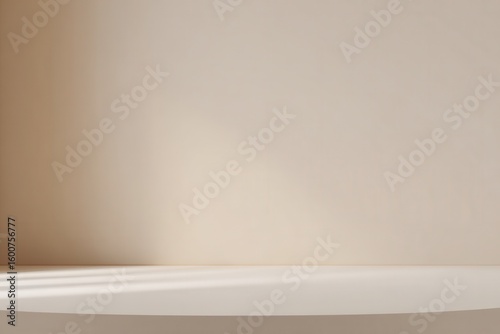 Wallpaper Mural Neutral tone studio shot with a wall and a shelf, creating a simple, minimalist background for product. Torontodigital.ca