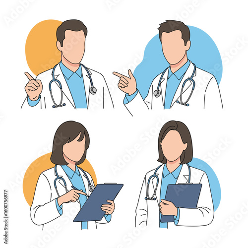 Four diverse medical professionals offering expert healthcare advice and guidance