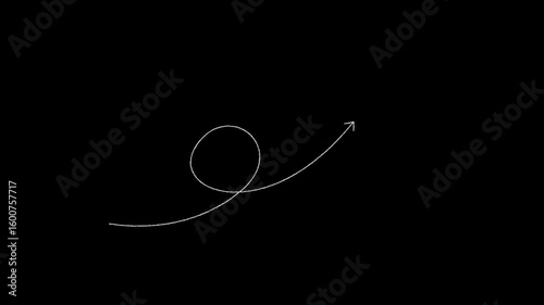 white curvy arrow with wiggle animation