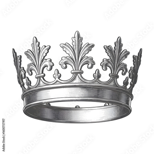 Vintage Crown Royal Monochrome Fleurdelis King Queen Regalia Emblem Design isolated on transparent background