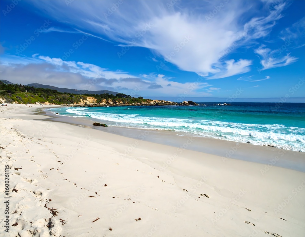 Obraz premium Pristine beach scene under a vibrant sky