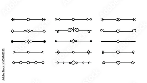 Elegant Black Divider and Ornament Collection , Vector Decorative Elements on Light Gray Background for Invitations, Frames, and Stylish Layout Design Projects

