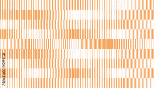 An abstract and modern pattern composed of varying vertical peach lines against a white background.