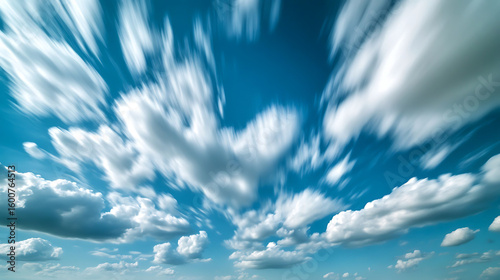  A sky filled with clouds moving fast due to winds 