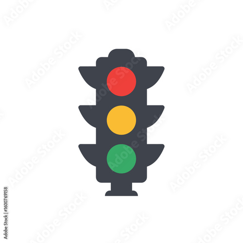 Traffic control lights. Red, yellow and green traffic control light icons. Traffic light illustration. Road Traffic Lights vector