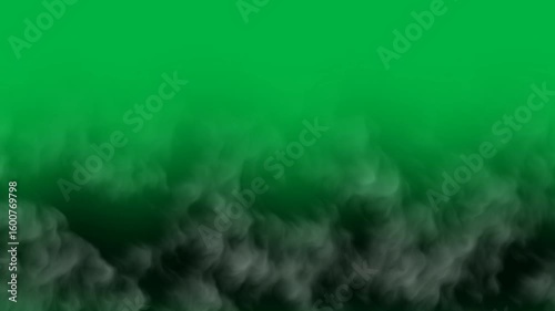 animated thick gray smoke. animation video footage isolated on alpha channel (transparent) background.