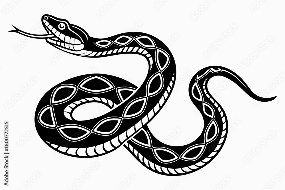 Fototapeta premium python sihouette black vector